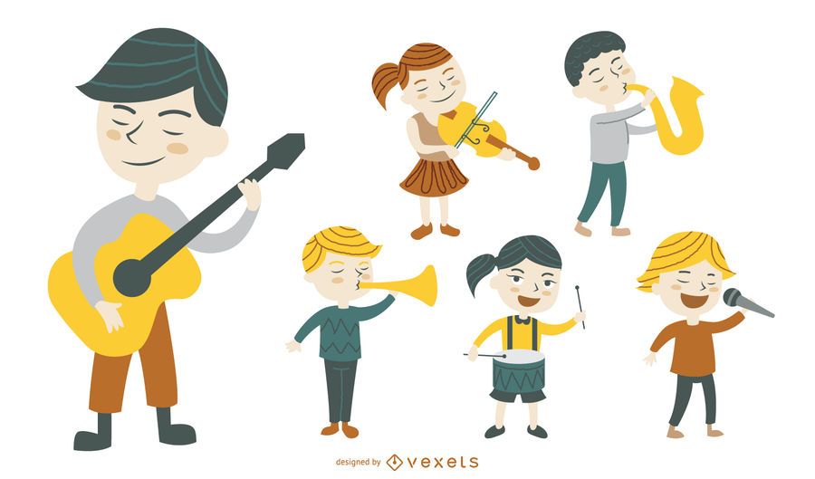 Colección de ilustraciones de personajes de música. Colección de ilustraciones de personajes de música.