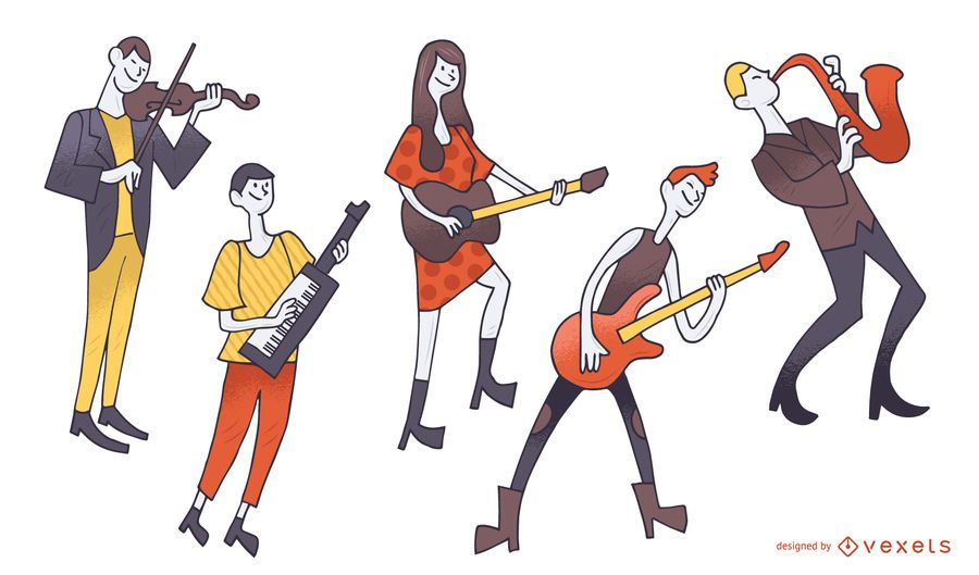 Karikatur-Musiker-Illustrationssammlung Karikatur-Musiker-Illustrationssammlung