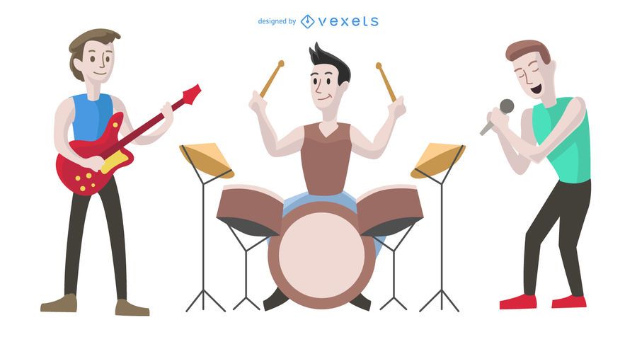 Boys band cartoon illustration Boys band cartoon illustration