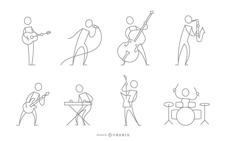 Stroke musician character collection Stroke musician character collection