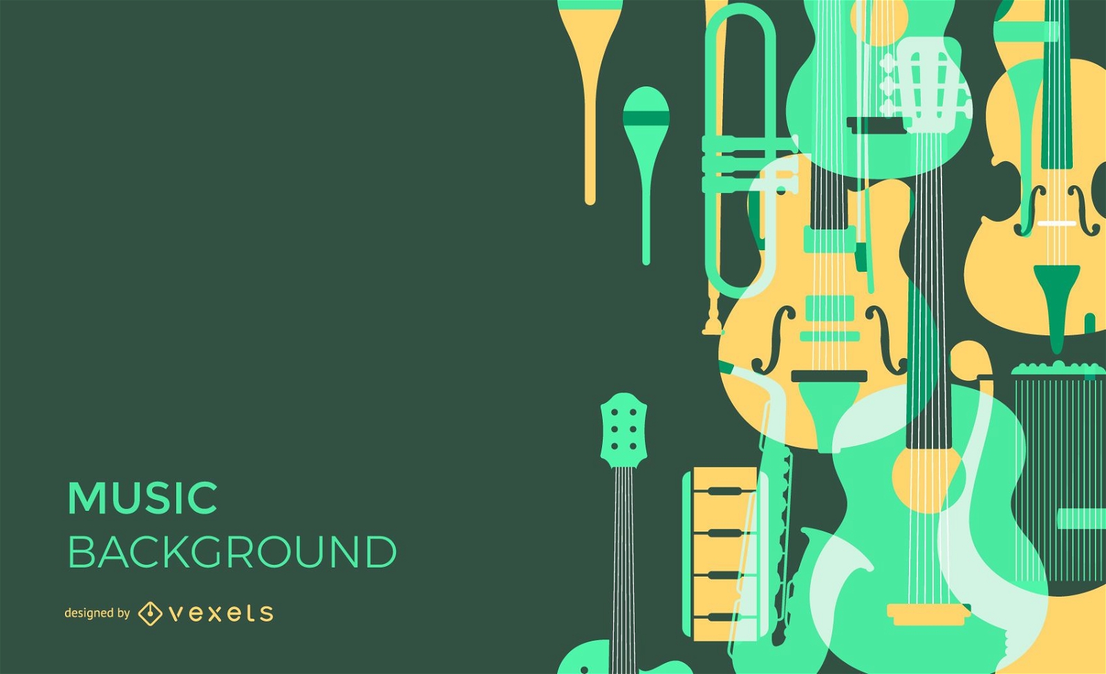 Musical instruments overlay background