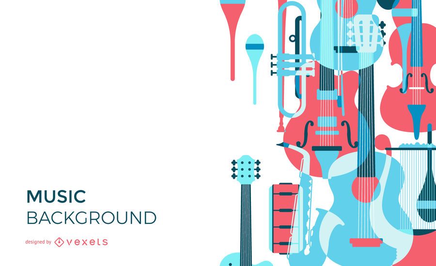 Diseño de fondo de superposición de instrumentos musicales Diseño de fondo de superposición de instrumentos musicales