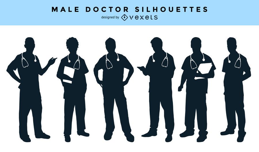 Male doctor silhouettes collection Male doctor silhouettes collection