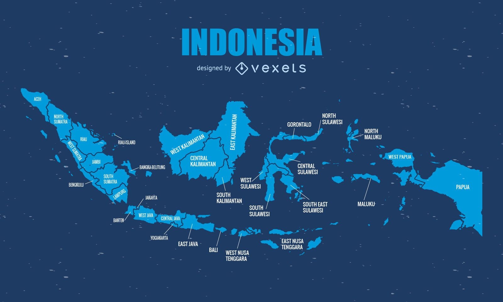 Gr?fico do mapa administrativo da Indon?sia