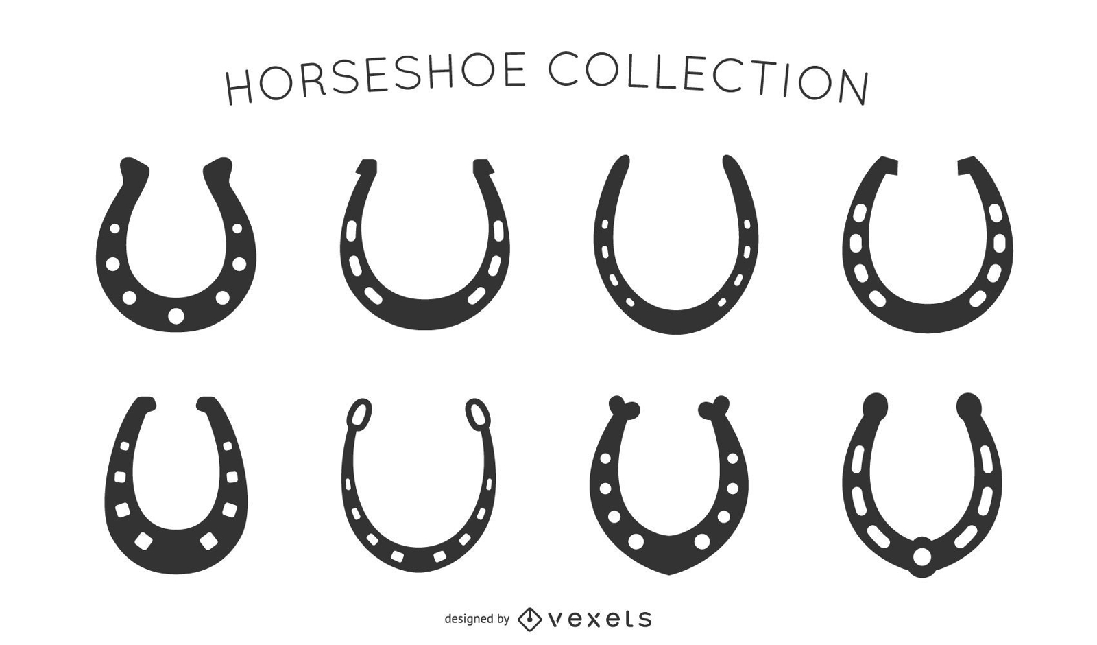 Download Horseshoe Silhouettes Collection - Vector Download