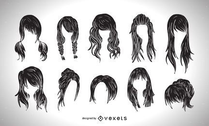 Women haircut style graphic collection