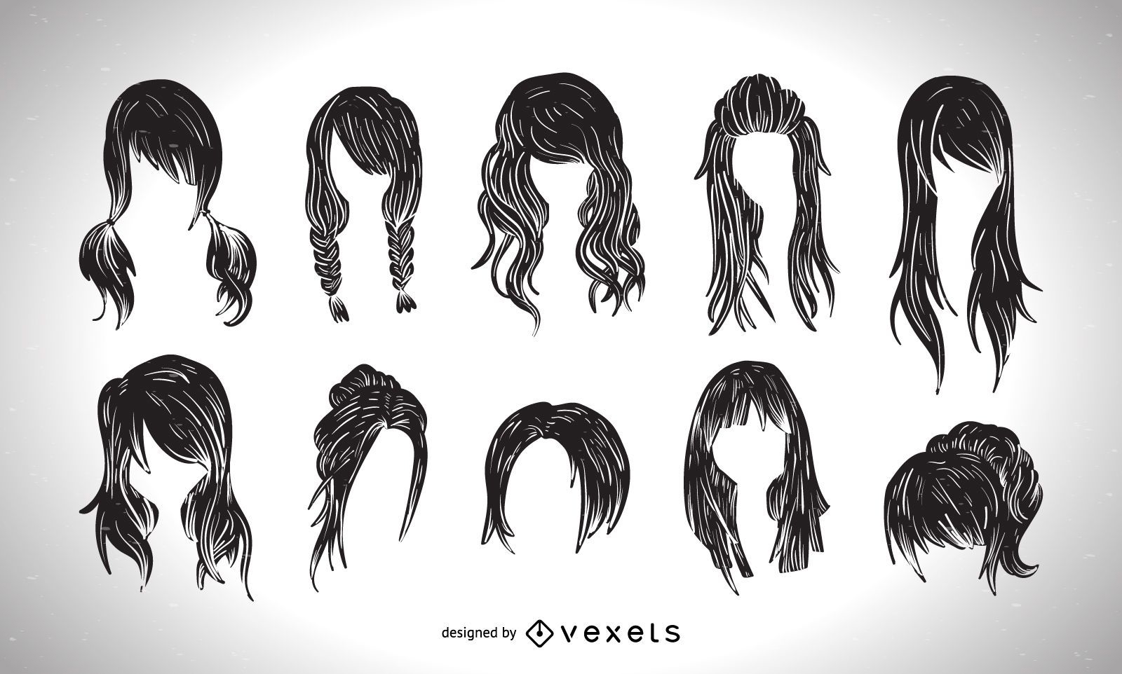 Coleção gráfica estilo corte de cabelo feminino