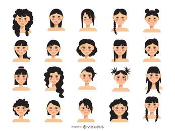Women haircut avatar collection Women haircut avatar collection