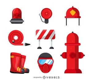 Colección de iconos de herramientas de bombero