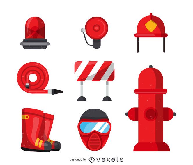 Fireman tools icons collection Fireman tools icons collection