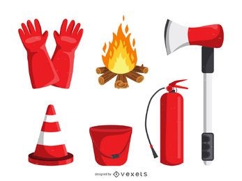 Firefighting icons collection