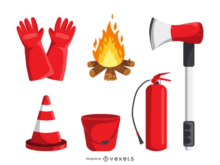 Colección de iconos de lucha contra incendios. Colección de iconos de lucha contra incendios.