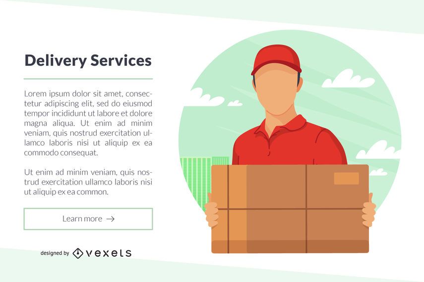 Plantilla web de banner de servicios de entrega Plantilla web de banner de servicios de entrega