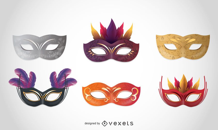 Coleção de máscaras de carnaval Coleção de máscaras de carnaval