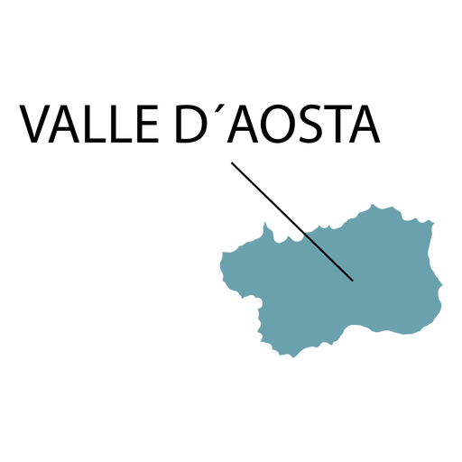 Mapa de la región del valle de Aosta Diseño PNG