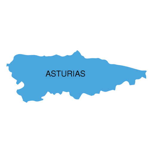 Asturias autonomous community map PNG Design