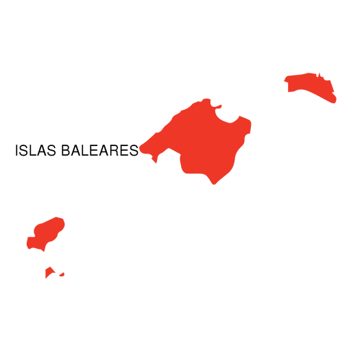 Mapa de la comunidad autónoma de las islas baleares Diseño PNG