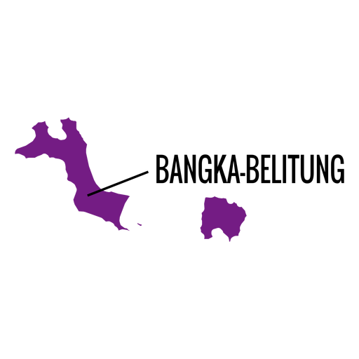 Mapa de la provincia de bangka belitung Diseño PNG