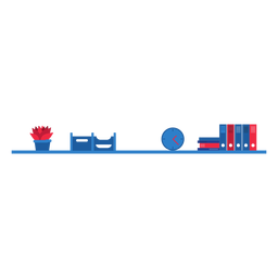 Blaues Büro Wandregal Clipart PNG-Design