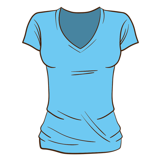 Blaue Frauent-shirt-Karikatur PNG-Design