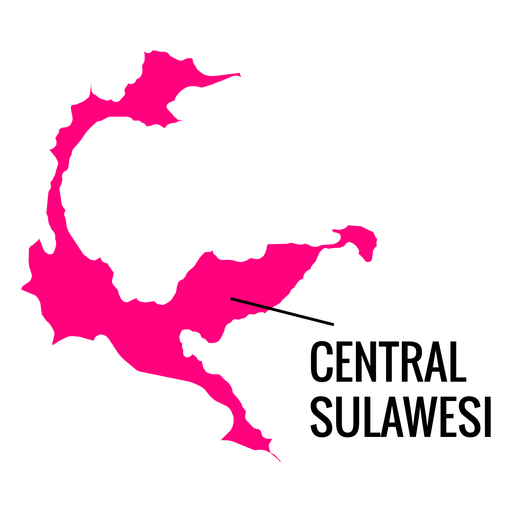 Karte der Provinz Zentral-Sulawesi PNG-Design