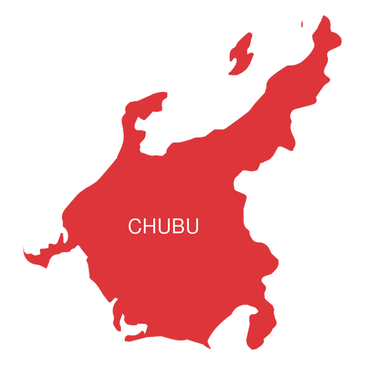 Mapa de la región de Chubu Diseño PNG