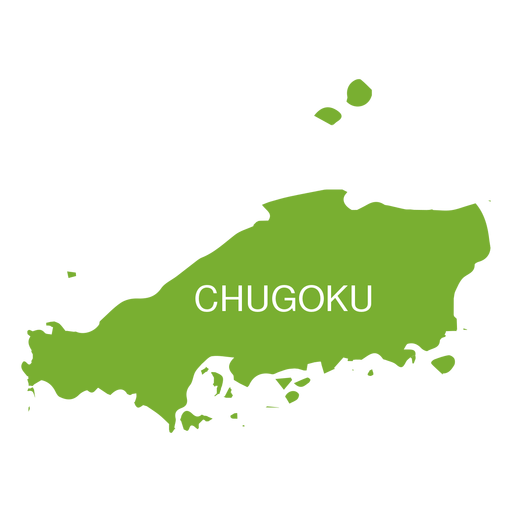 Chugoku region map PNG Design