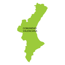 Mapa de la comunidad autónoma de la comunidad valencia Diseño PNG