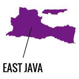 Mapa da província de Java Oriental Desenho PNG