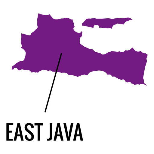 Mapa de la provincia de java oriental Diseño PNG