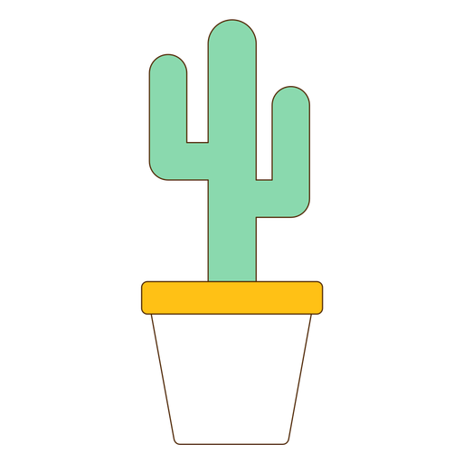 Flowerpot with cactus icon PNG Design