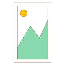 Ícone de imagem de montanha emoldurada Desenho PNG