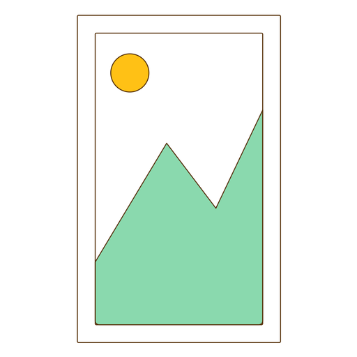 Framed mountain picture icon PNG Design