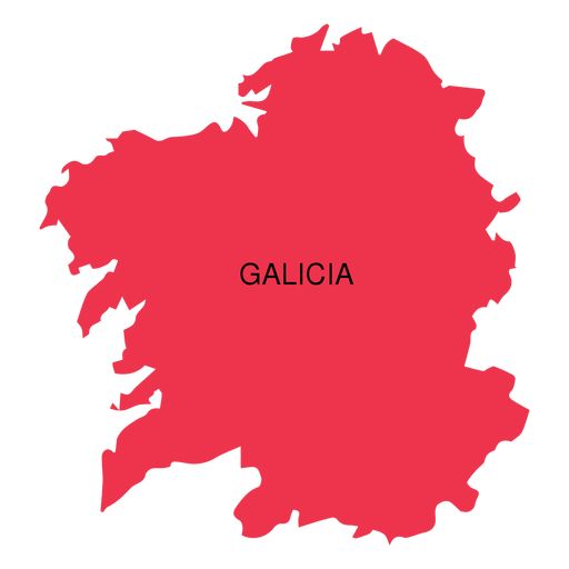 Galicia autonomous community map PNG Design