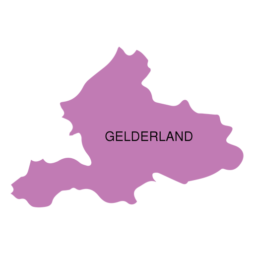 Mapa de la provincia de Gelderland Diseño PNG