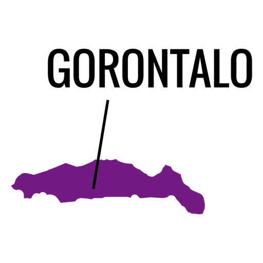 Mapa de la provincia de Gorontalo Diseño PNG