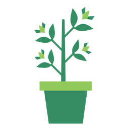 Maceta verde con planta clipart