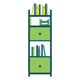 Clipart de estante de escritório verde Desenho PNG