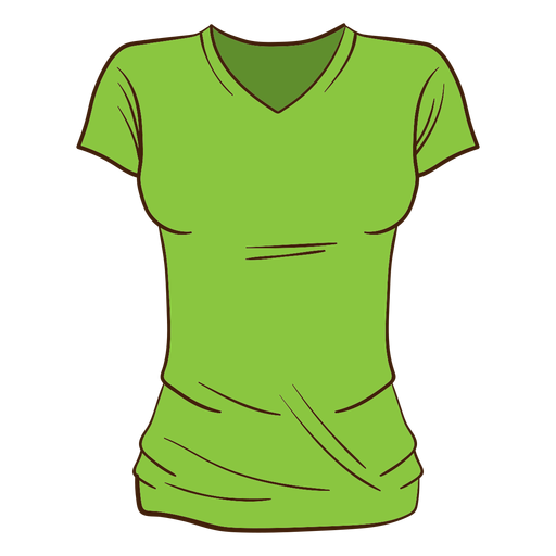 Green women t shirt cartoon - Transparent PNG & SVG vector file