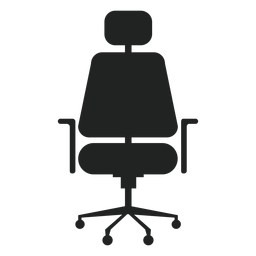 Icono plano de silla de oficina reposacabezas Diseño PNG