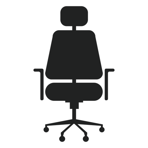 Icono plano de silla de oficina reposacabezas