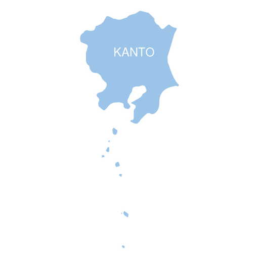 Mapa de la región de Kanto Diseño PNG