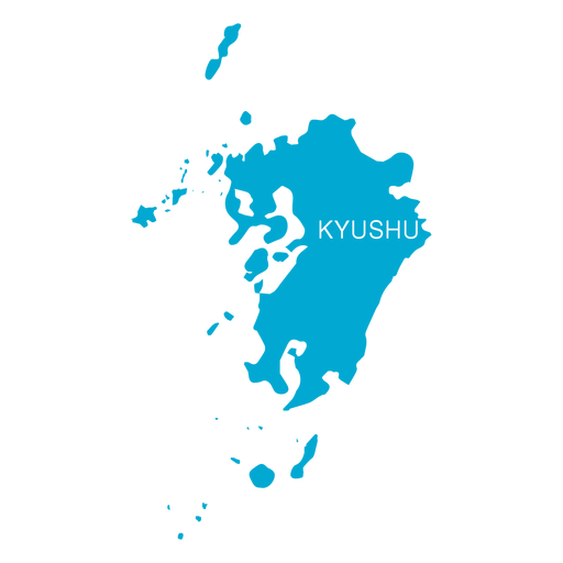 Kyushu region map PNG Design