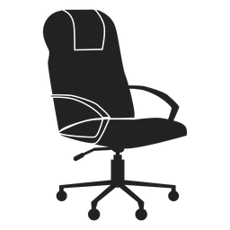 Ícone plano de cadeira de escritório de couro Transparent PNG