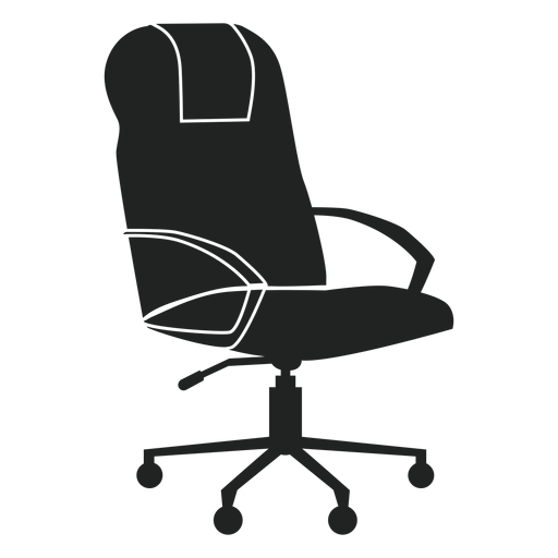 Icono plano de silla de oficina de cuero Diseño PNG