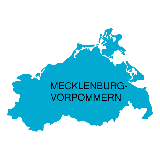 Mapa do estado de Mecklemburgo Pomerânia Ocidental Desenho PNG