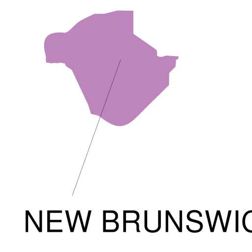 Mapa de la provincia de nuevo brunswick Diseño PNG