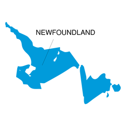 Mapa de la provincia de Terranova y Labrador Diseño PNG