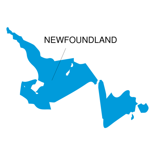 Mapa de la provincia de Terranova y Labrador Diseño PNG