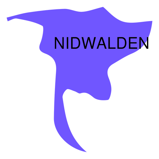 Mapa del cant?n de Nidwalden Diseño PNG